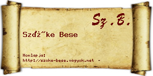 Szőke Bese névjegykártya