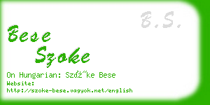 bese szoke business card